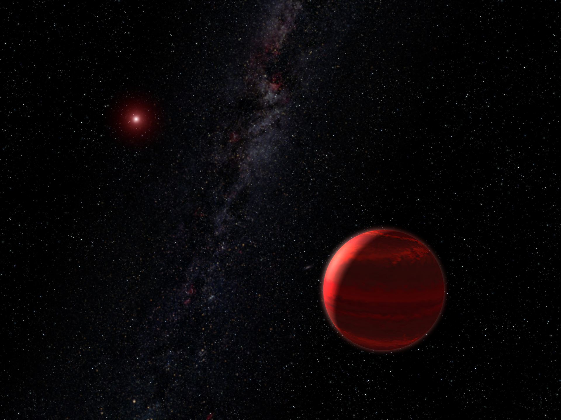 Red dwarf star CHXR 73 A and companion object (artist&rsquo;s concept)