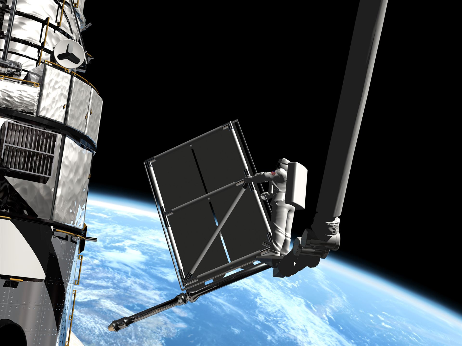 SM3B – the new solar panels are inserted