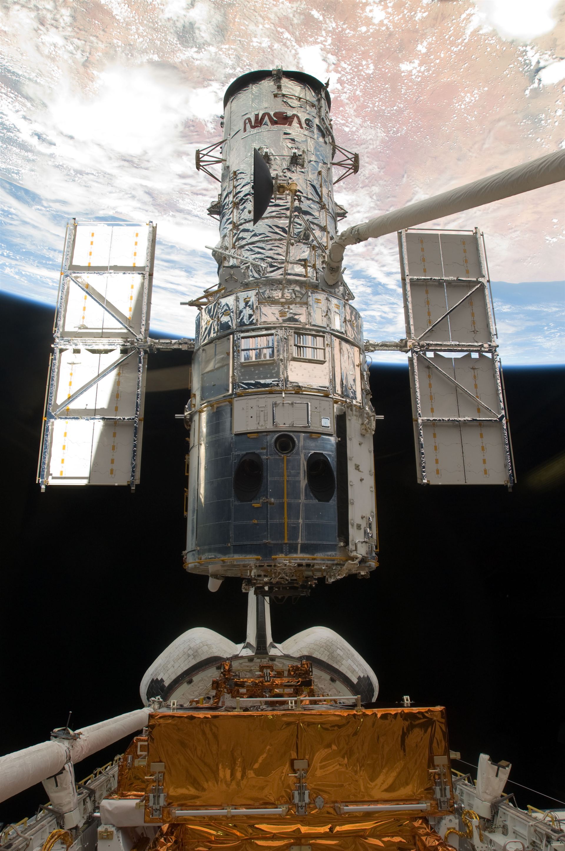 SM4 Hubble Space Telescope just before astronauts released it