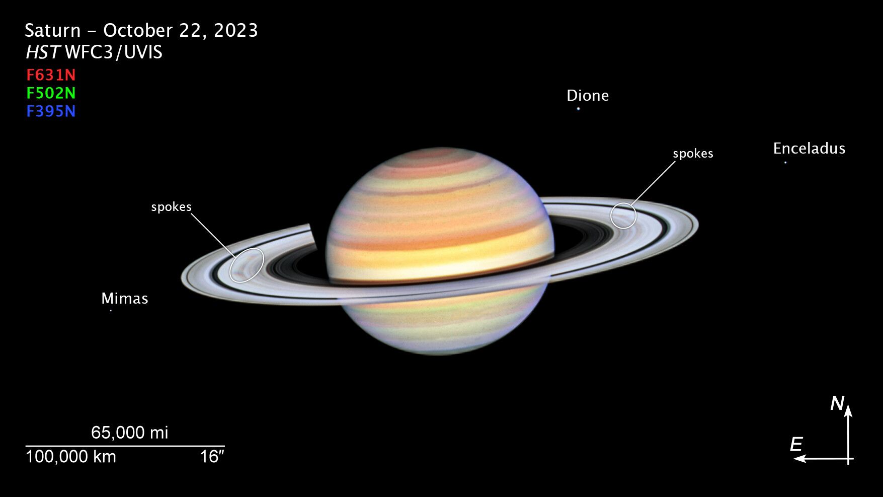 Saturn (October 2023, annotated)