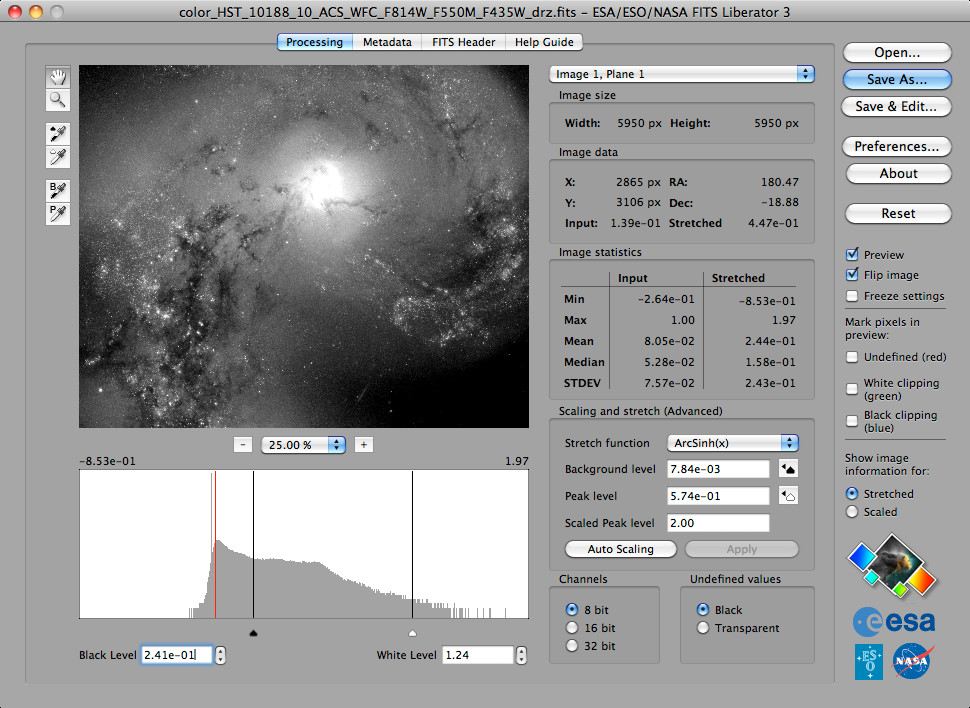 Screenshot of the ESAESONASA FITS Liberator version 3