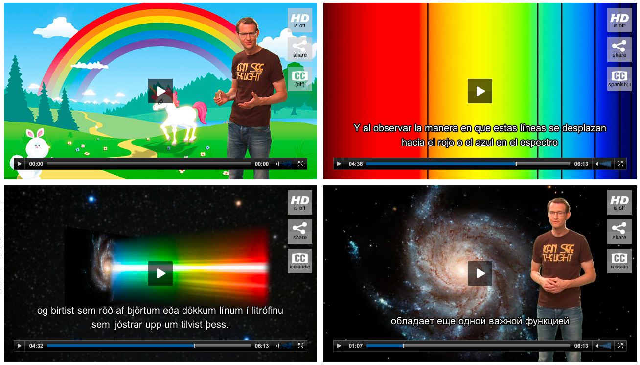 Screenshots of Hubblecast players