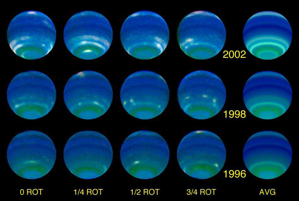 Several Faces of the Planet Neptune at Each Epoch 1996, 1998 and 2002