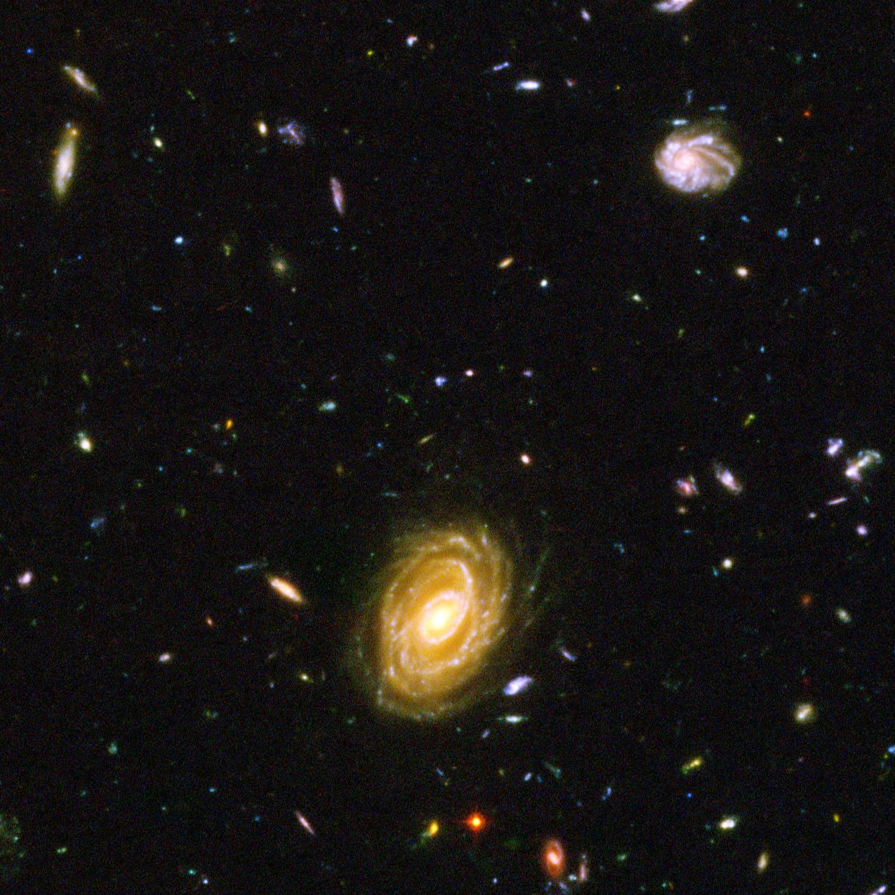 Spitzer and Hubble team up to find Big Baby galaxy in the newborn Universe [ACS blow-up]