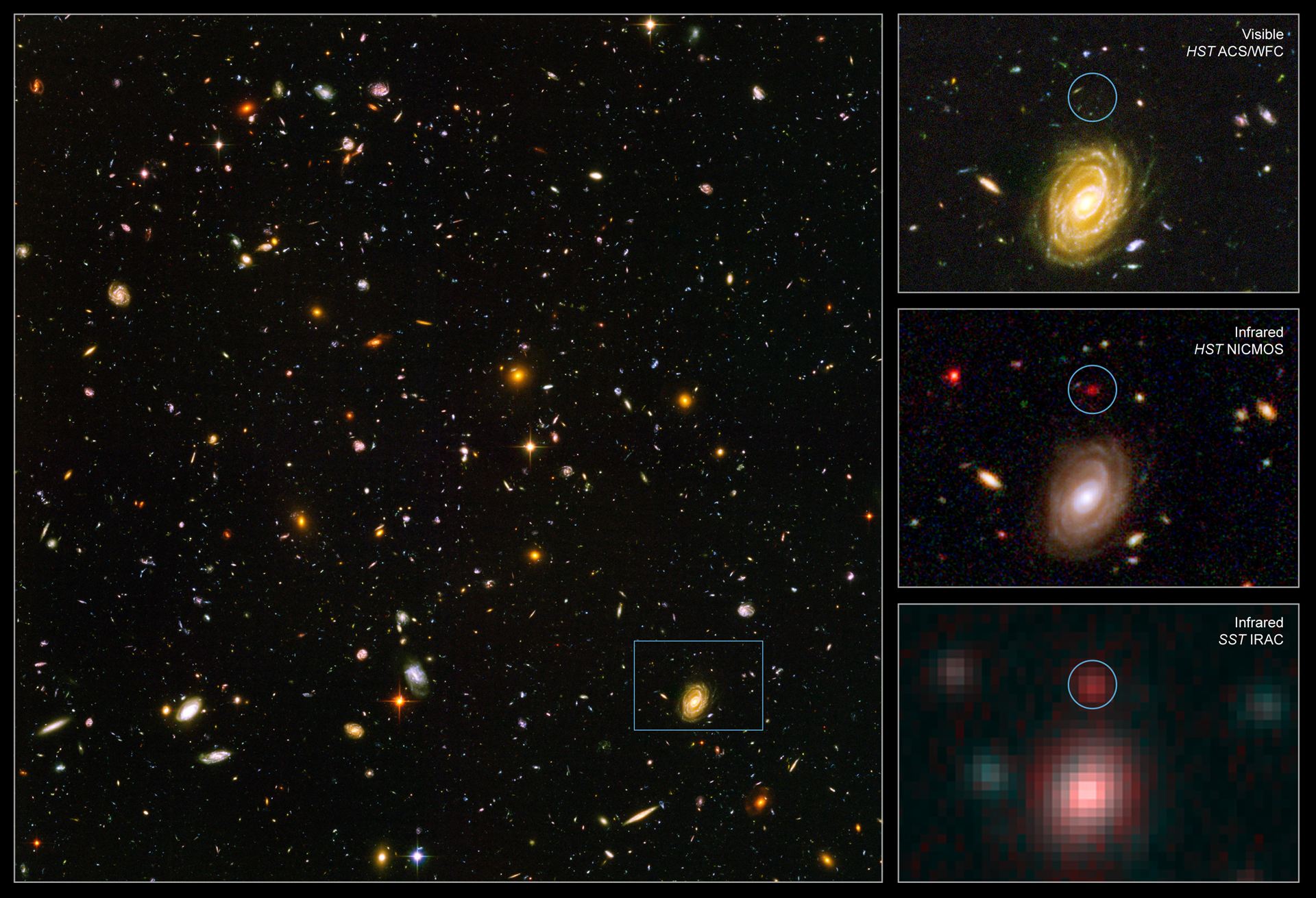 Spitzer and Hubble team up to find Big Baby galaxy in the newborn Universe