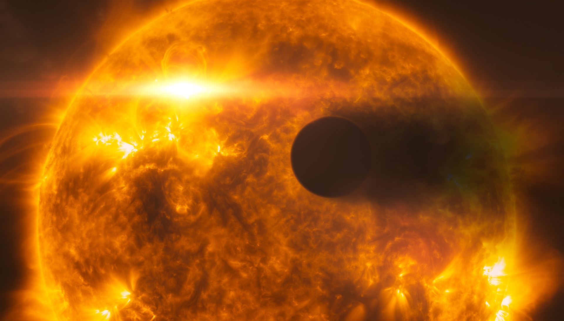 Stellar flare hits HD 189733b (artist&rsquo;s impression)