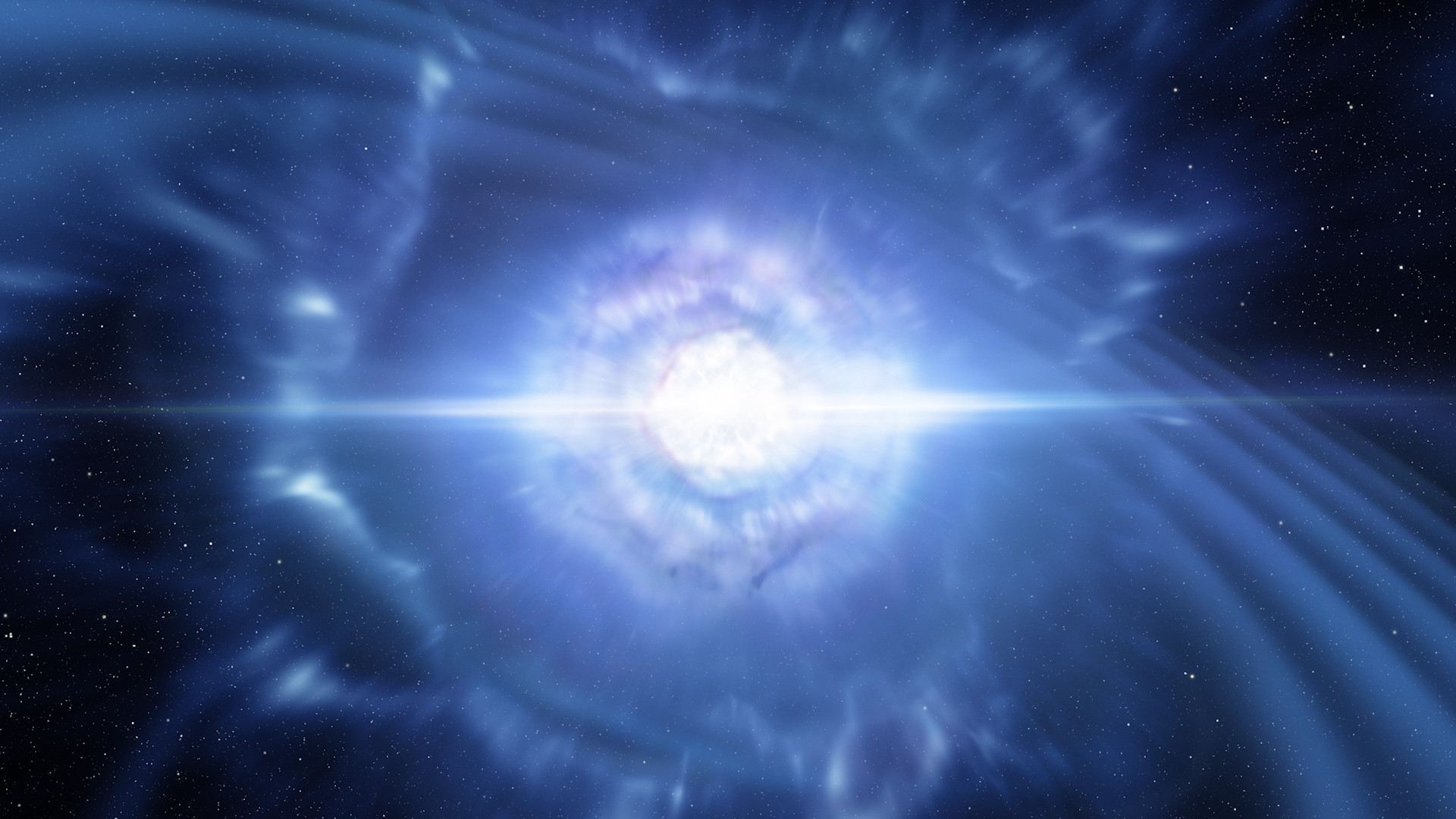 Still from Hubblecast 103 Hubble observes source of gravitational waves for the first time
