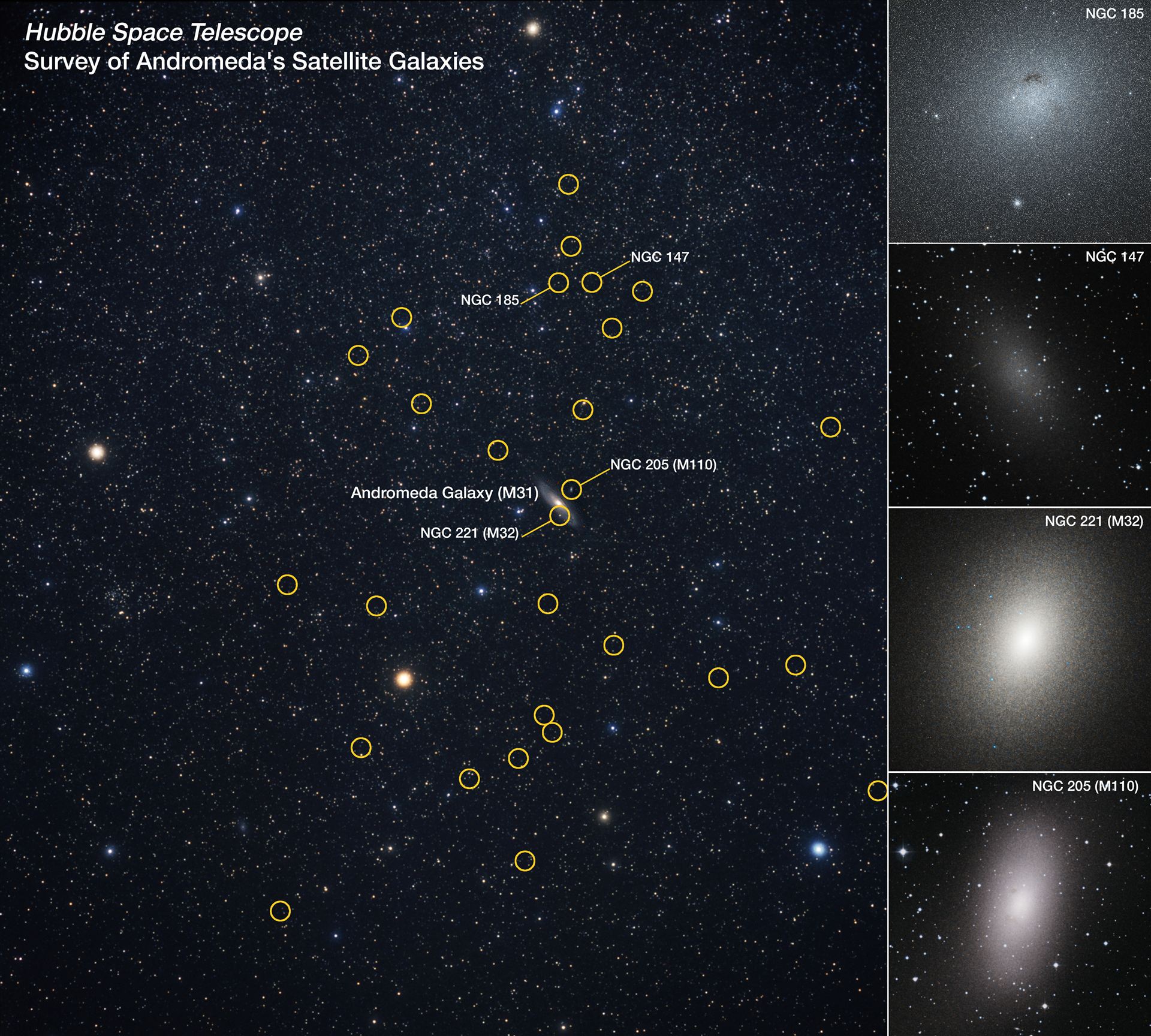 Survey of Andromeda&rsquo;s satellite galaxies