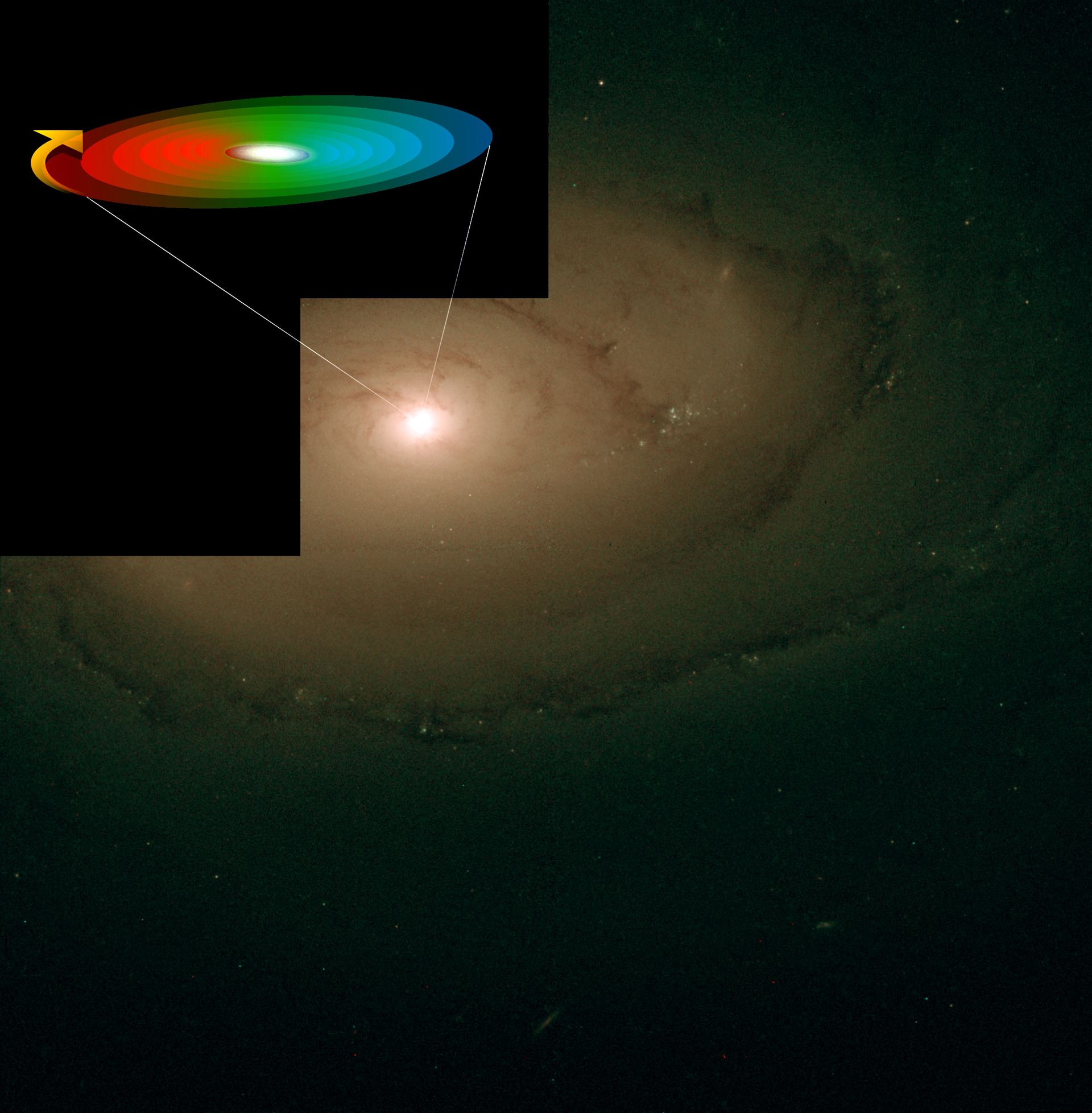 Swirling Gas Disk around Black Hole in Galaxy NGC 4450