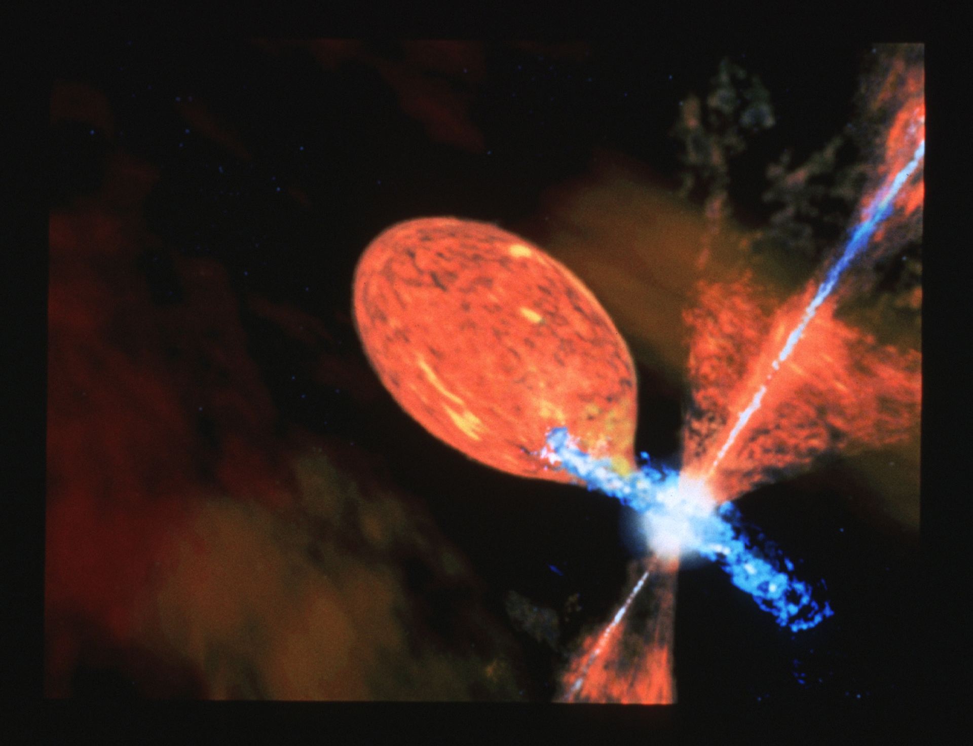 Symbiotic star R Aquarii (artist&rsquo;s impression)