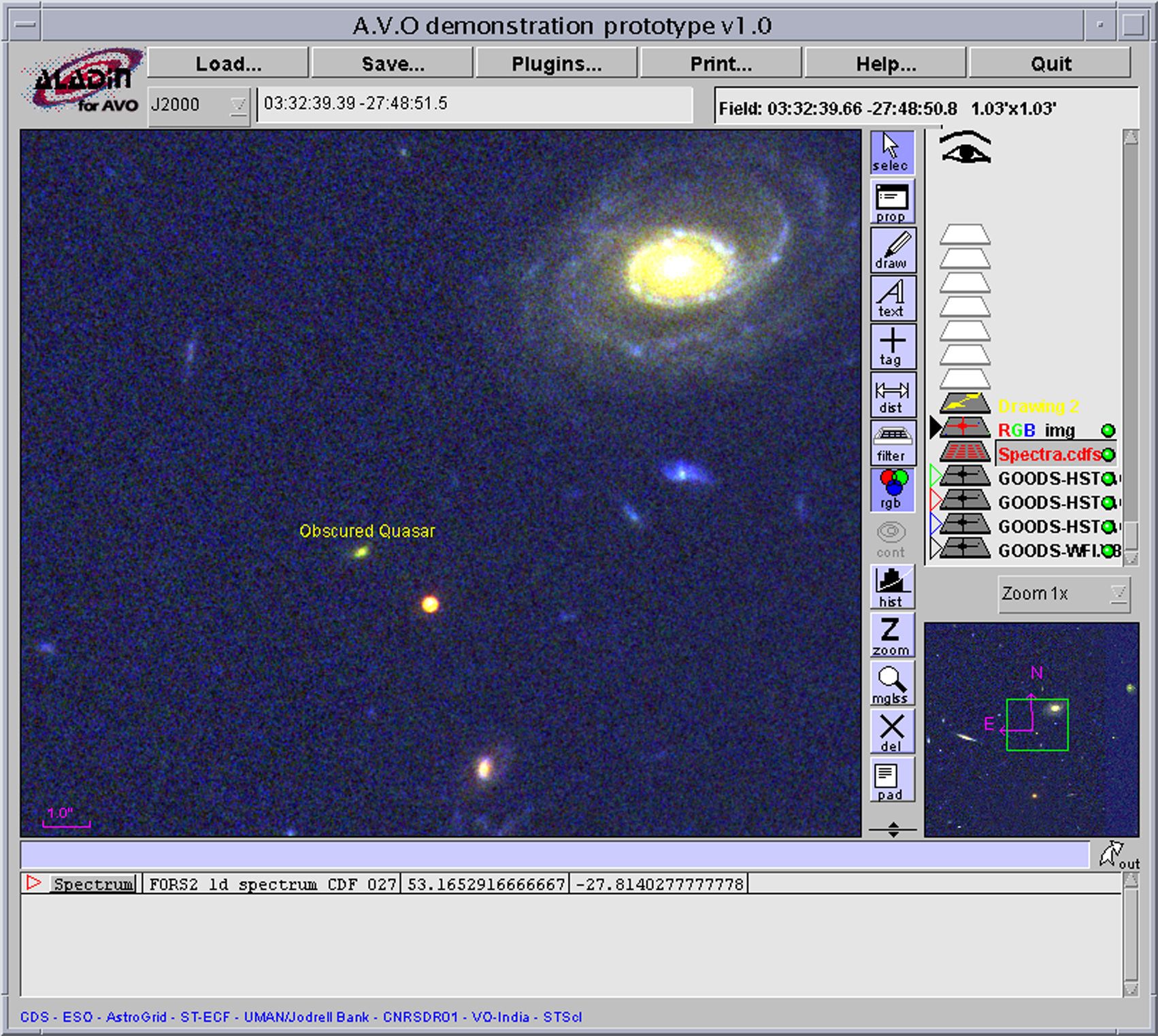 The AVO visualisation interface