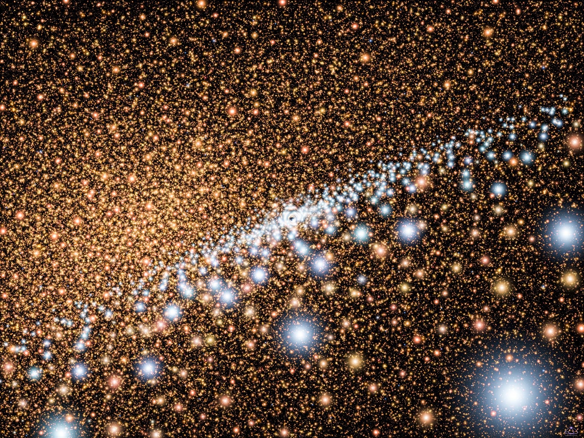 The Andromeda galaxy&rsquo;s active core (artist&rsquo;s impression)