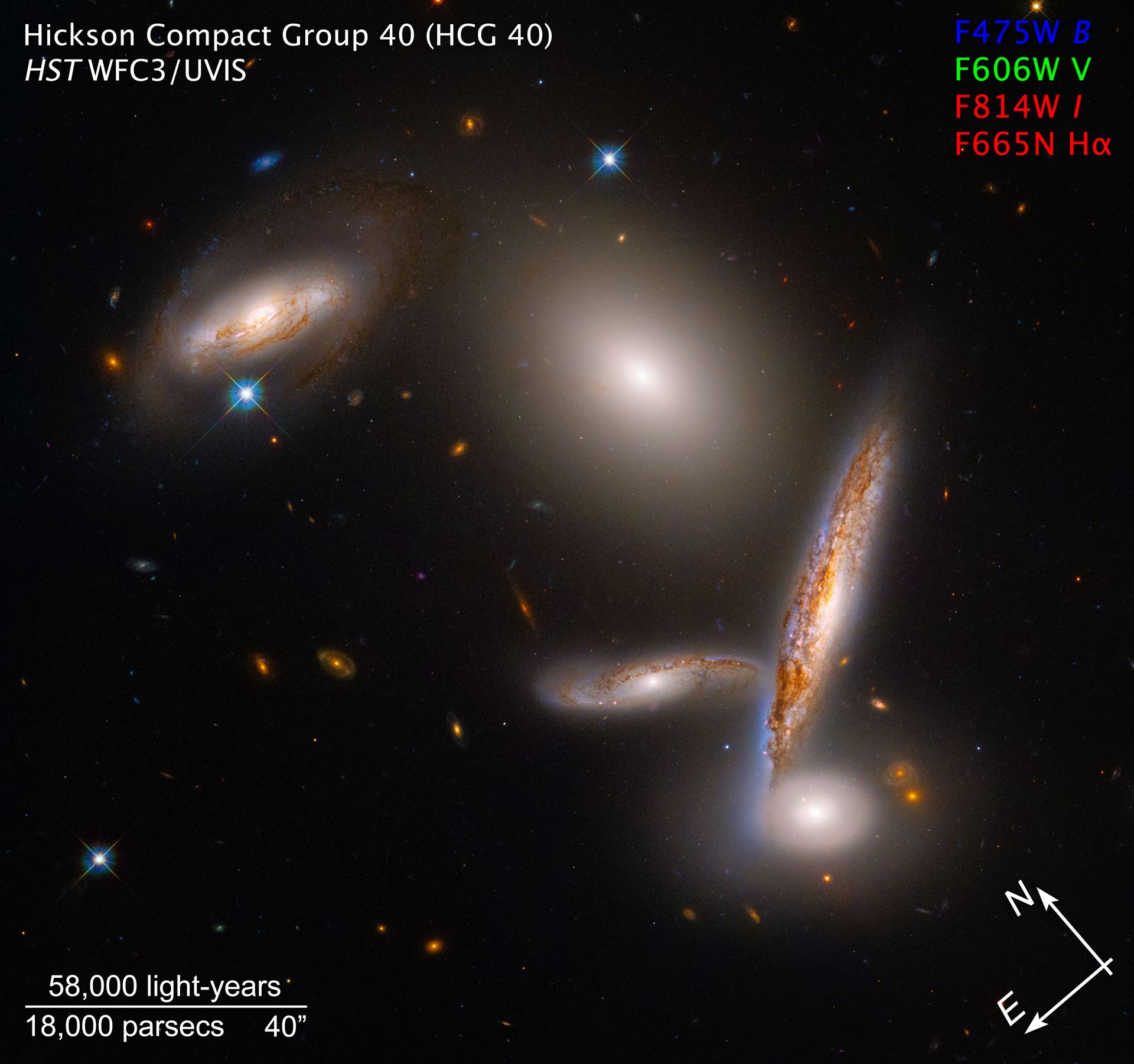 The Hickson Compact Group 40 – Annotated