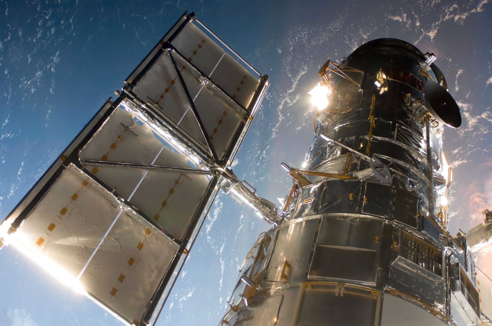 The NASAESA Hubble Space Telescope during Servicing Mission 4