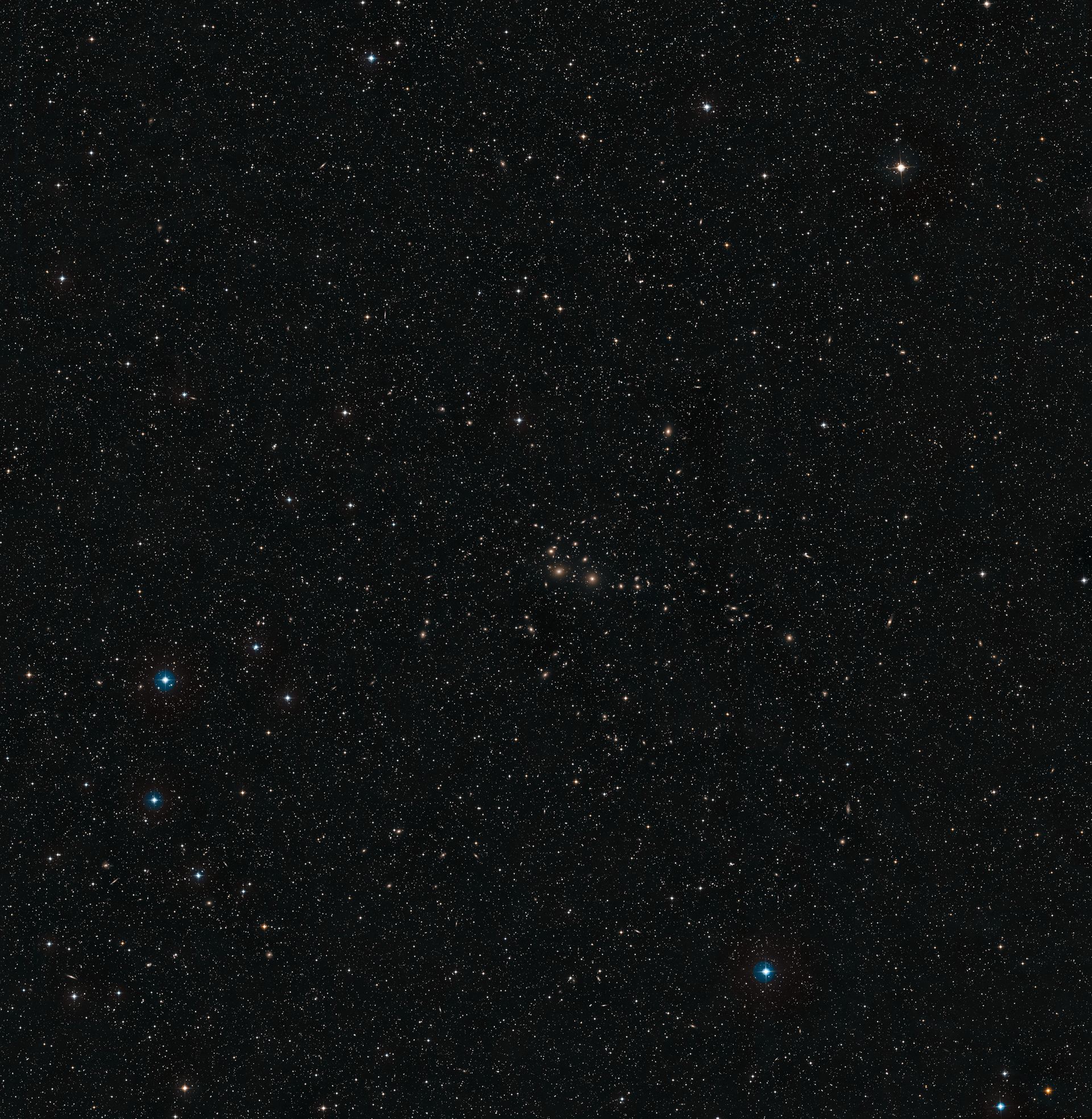 The Perseus Cluster (DSS2 excerpt, ground-based image)