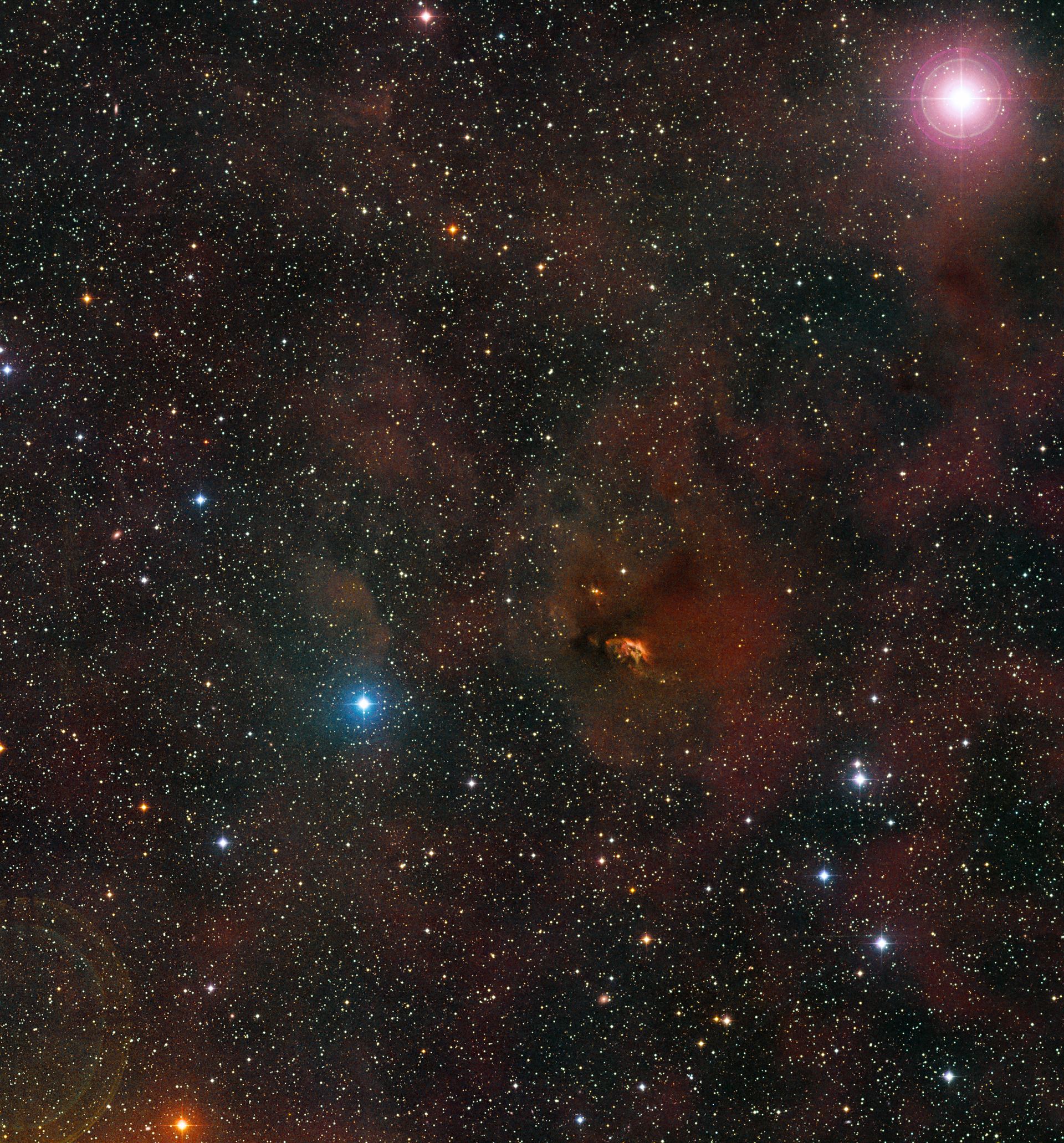 The area around XZ Tauri (ground-based image)