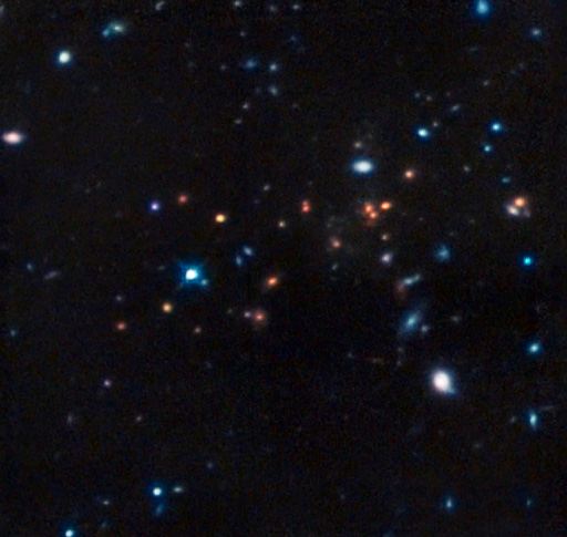 The most remote mature cluster of galaxies yet found