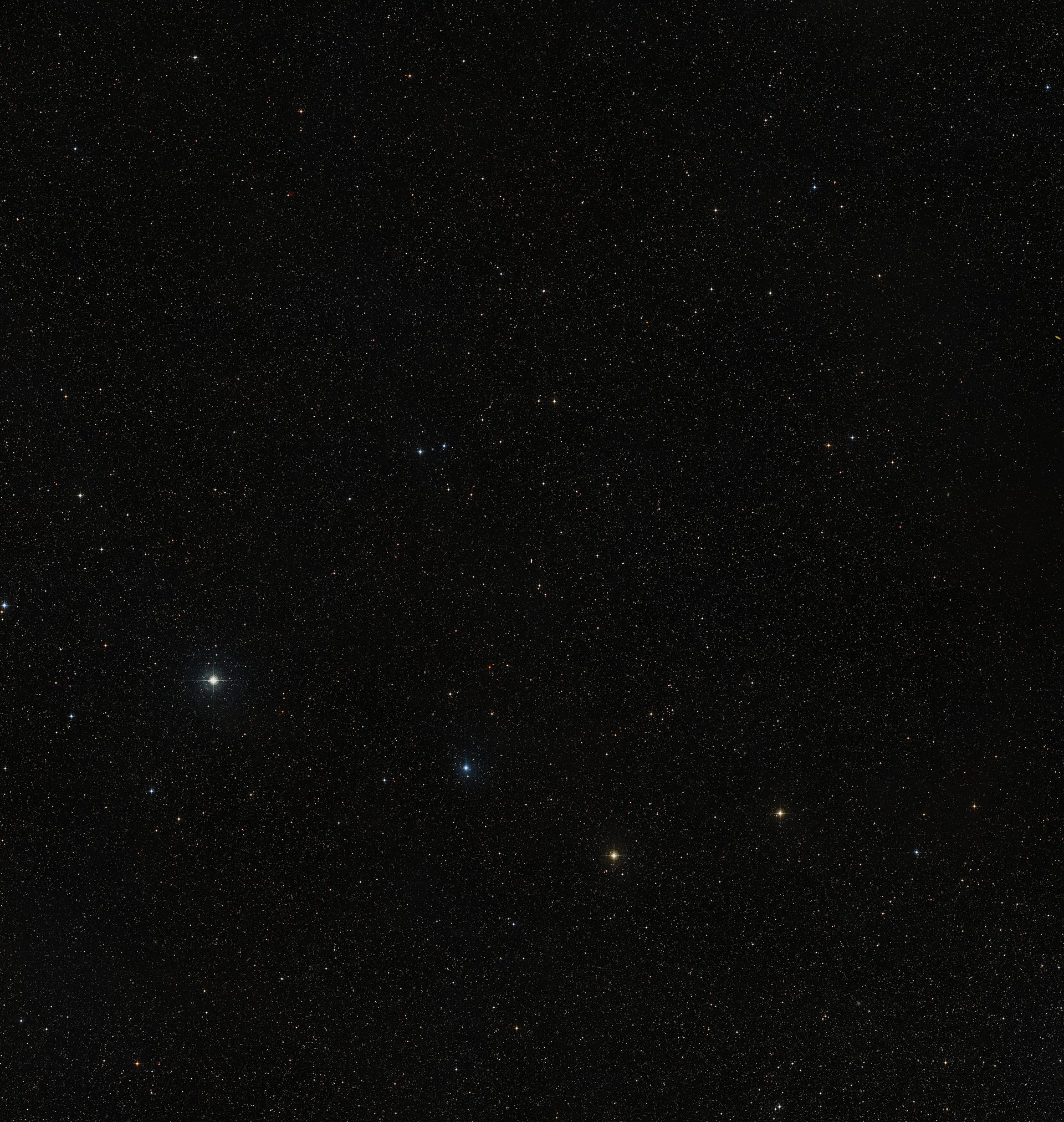 The night sky around the Twin Jet Nebula (ground-based image)