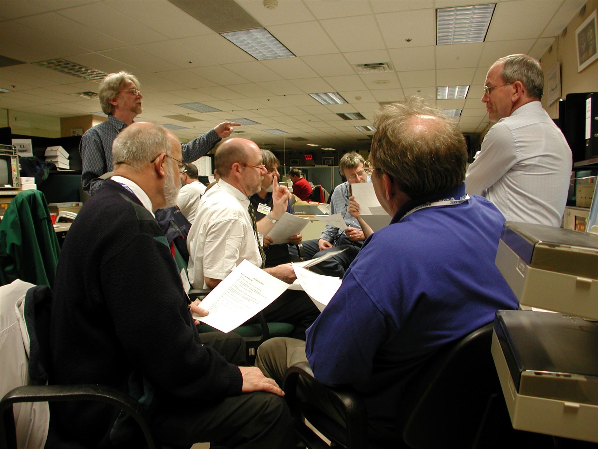The nightly hand-over between the planning shift and the orbit shift