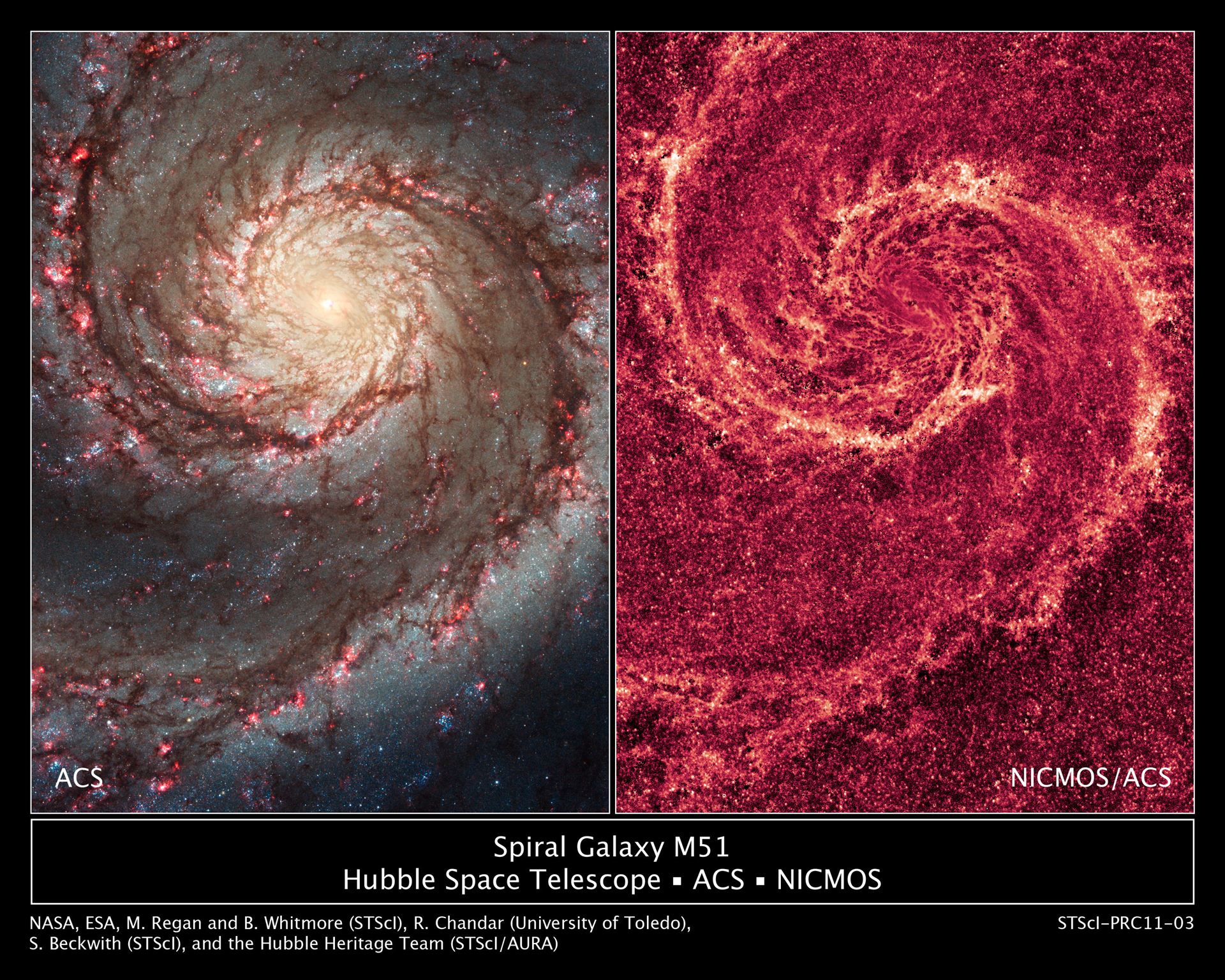 The two-faced Whirlpool Galaxy