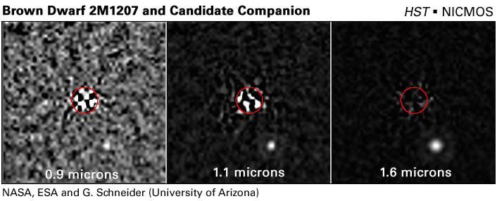 Three separate Hubble views of extrasolar planet candidate