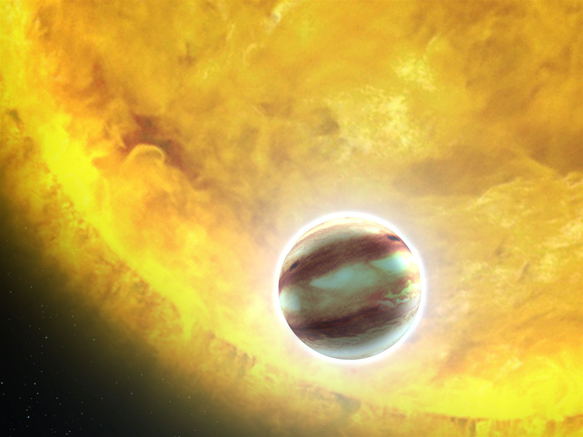 Transiting exoplanet HAT-P-7b (artist&rsquo;s impression)