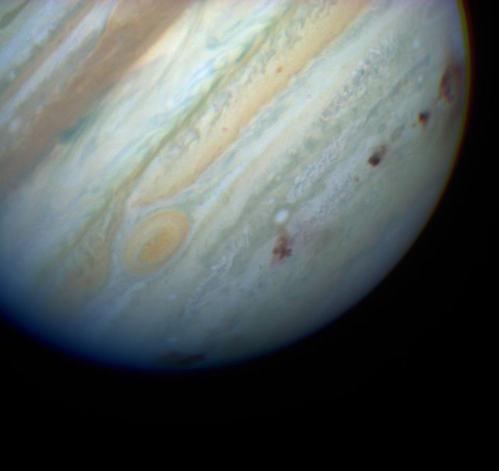 True colour Image of Multiple Impact Zones