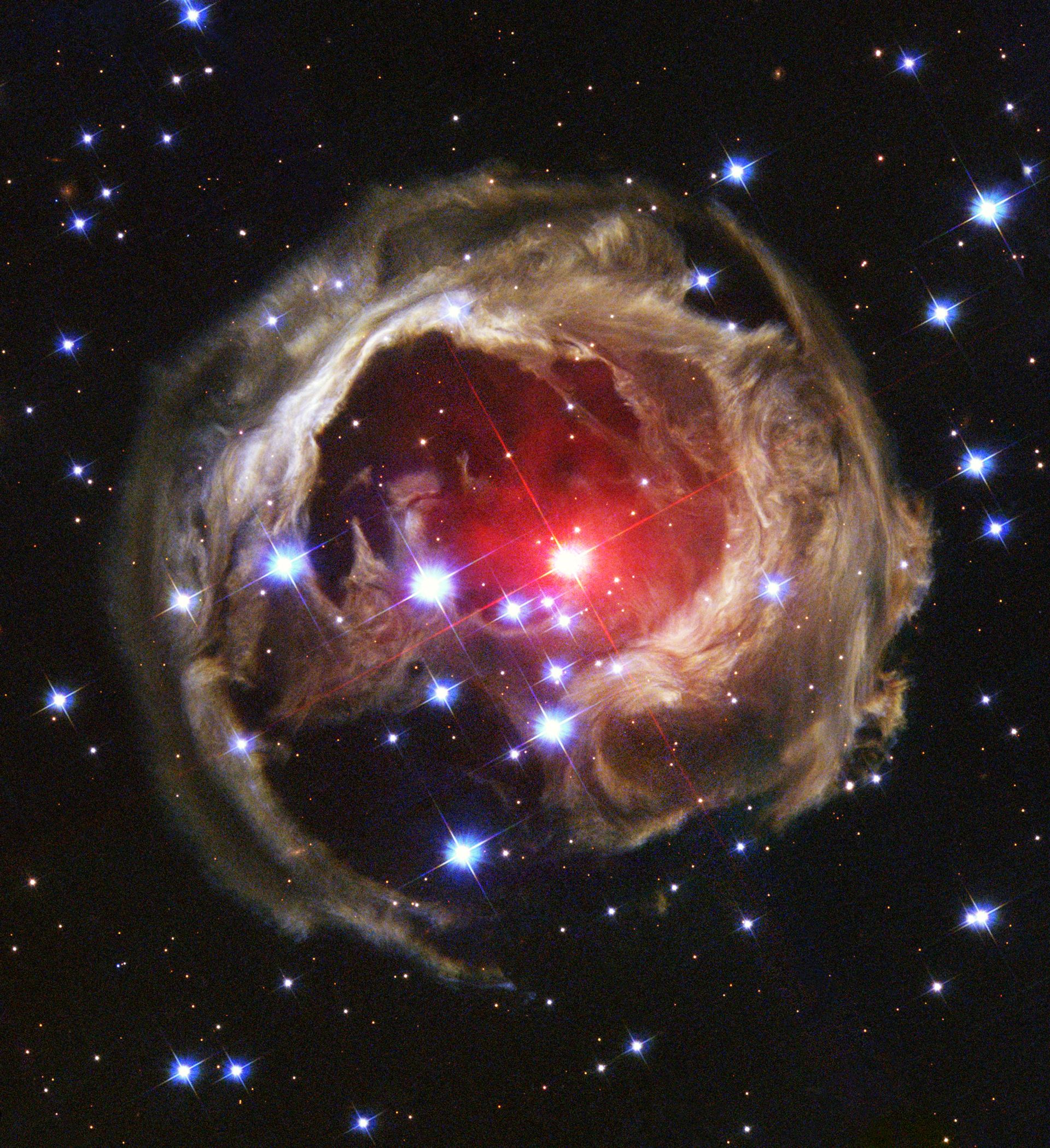 V838 Monocerotis revisited Space phenomenon imitates art