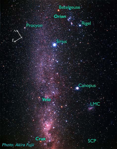 Vela and Surrounding Constellations (ground-based image)