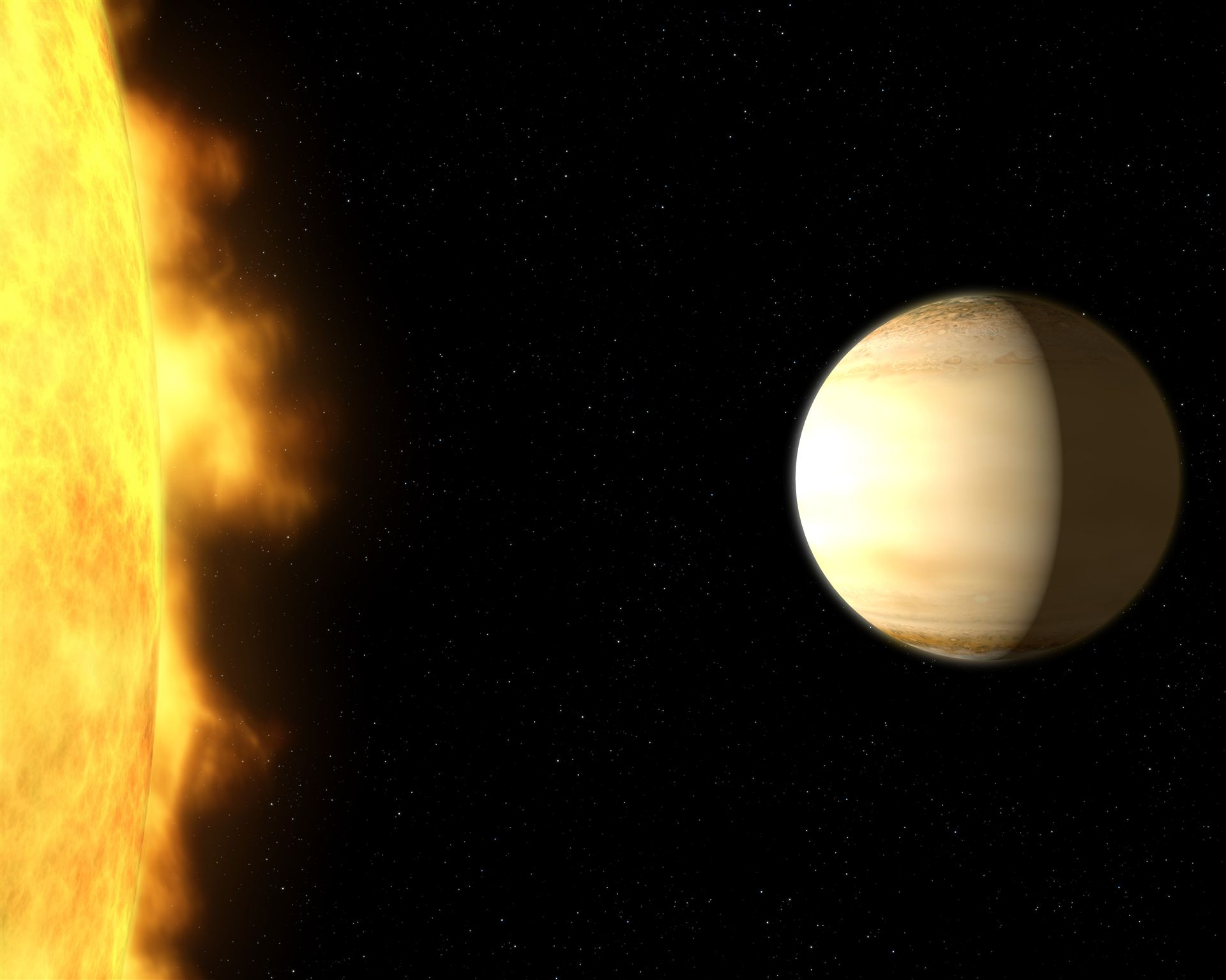 Wasp-39b and its parent star (artist’s impression)