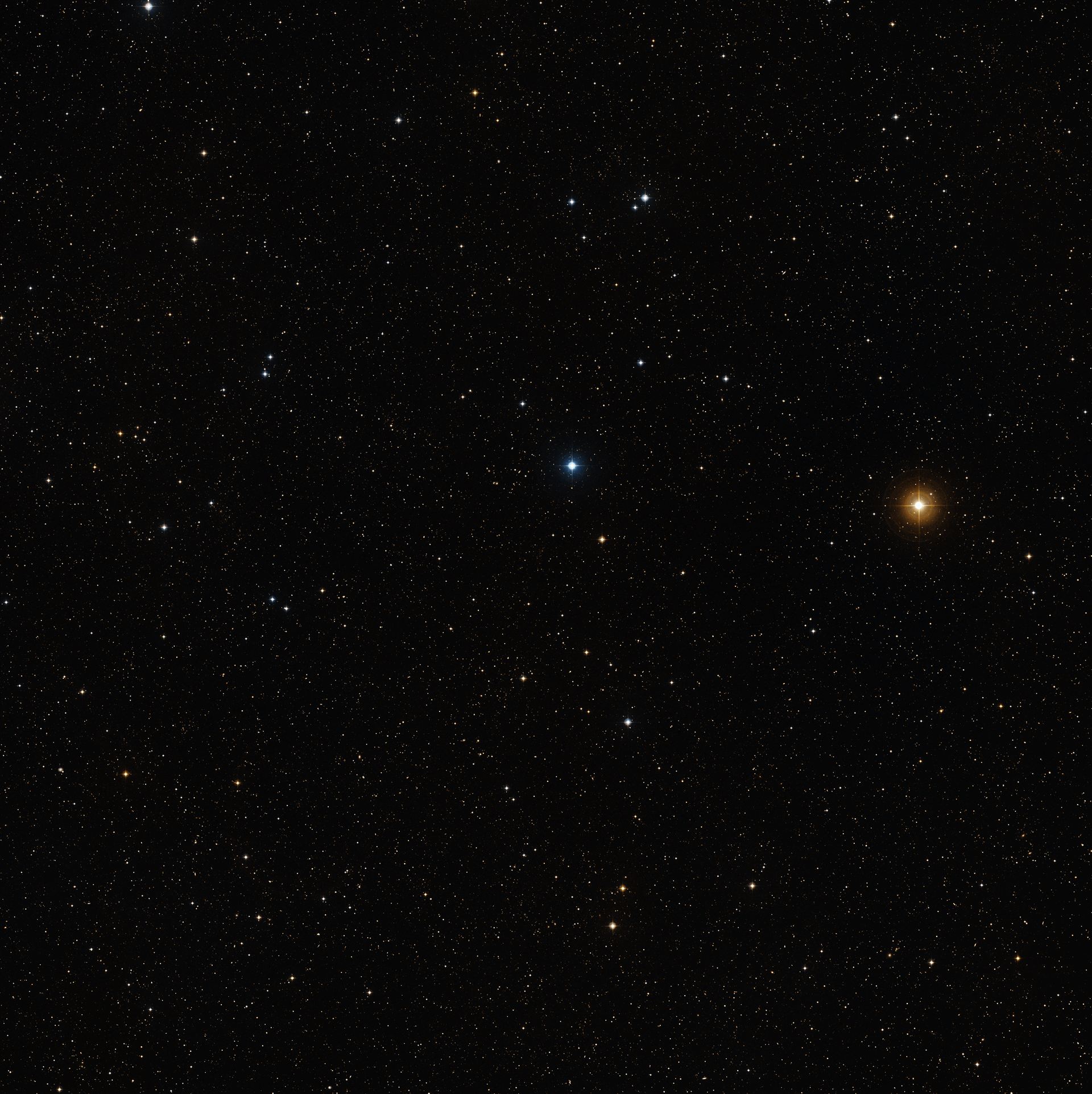 Wide field image of the region around two merging galaxies in SDSS J1531+3414 (ground based telescope)