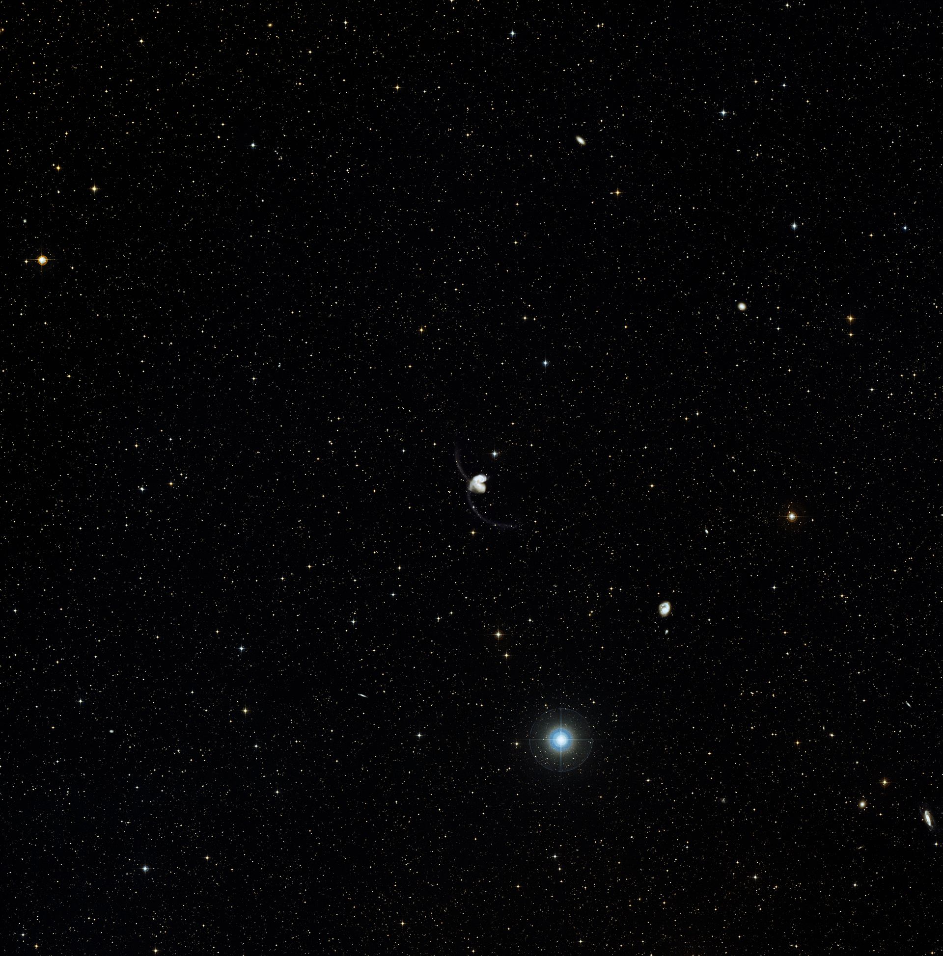 Wide view of the Antennae galaxies (ground-based image)