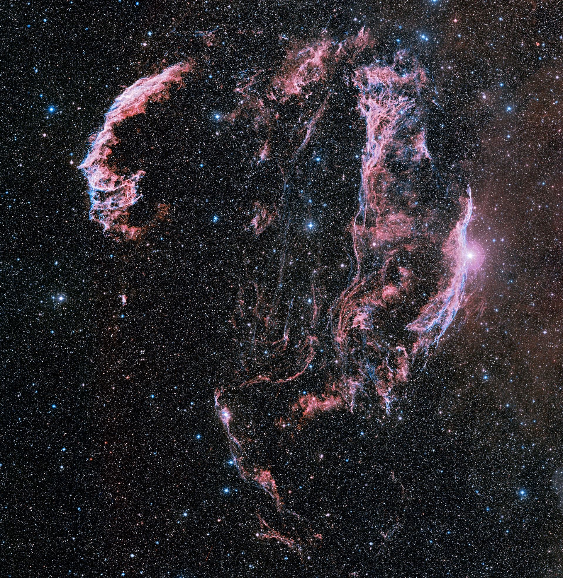 Wide-field ground-based astrophoto of the Veil Nebula