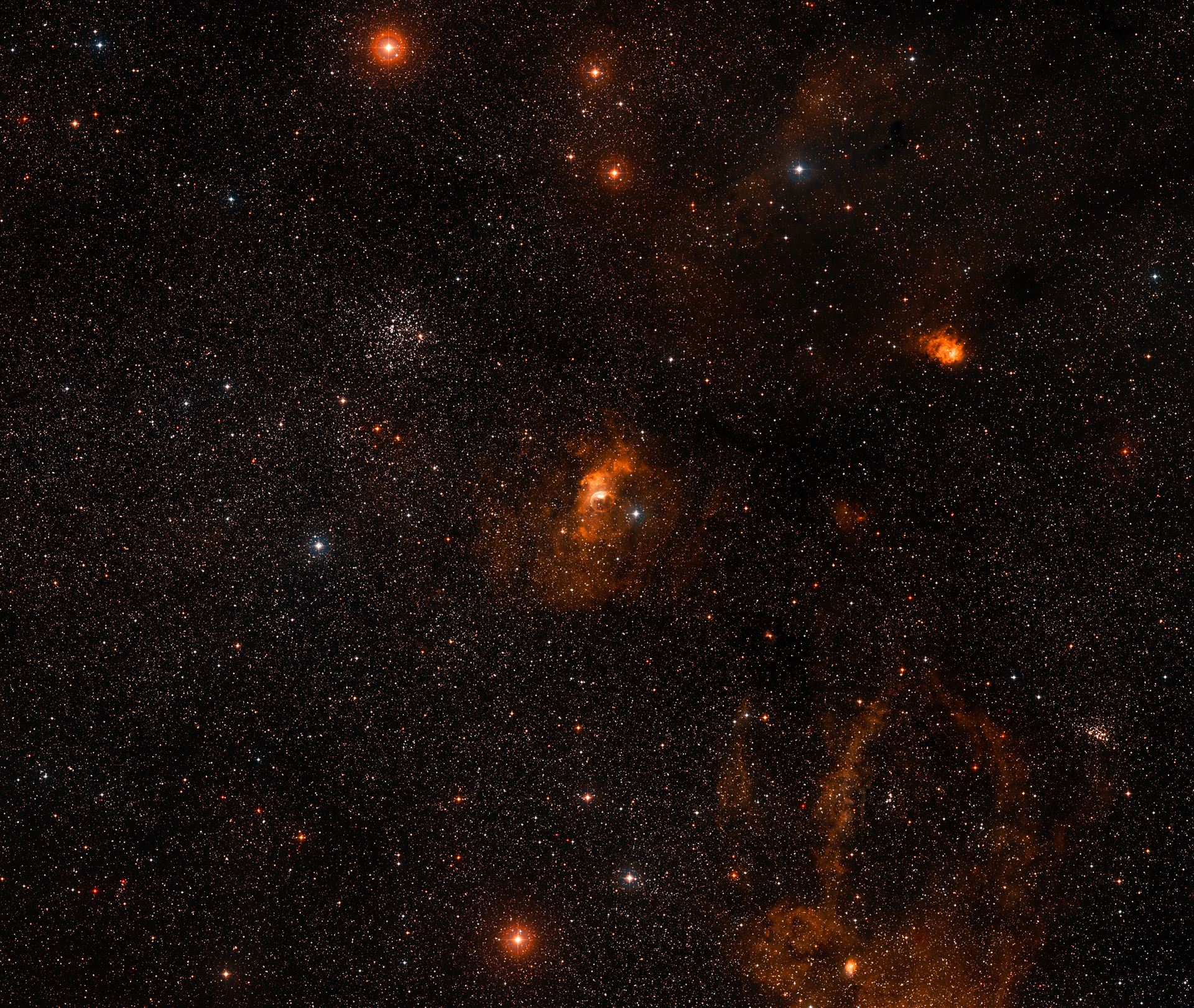 Wide-field image of the Bubble Nebula (ground-based image)