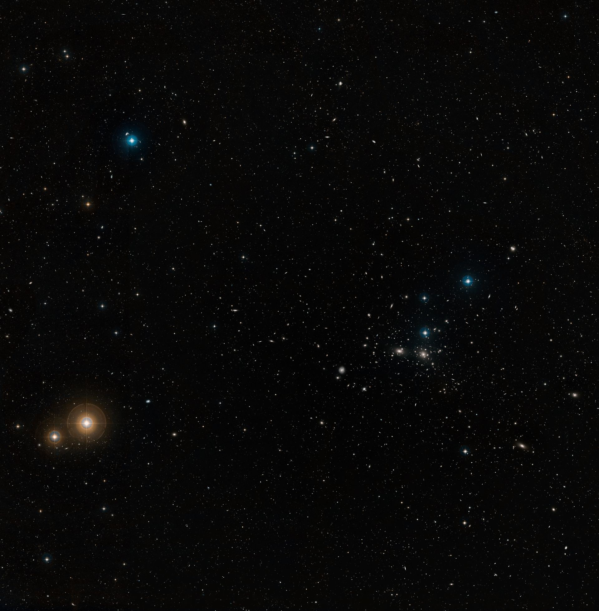 Wide-field view of the Coma Galaxy Cluster (ground-based image)
