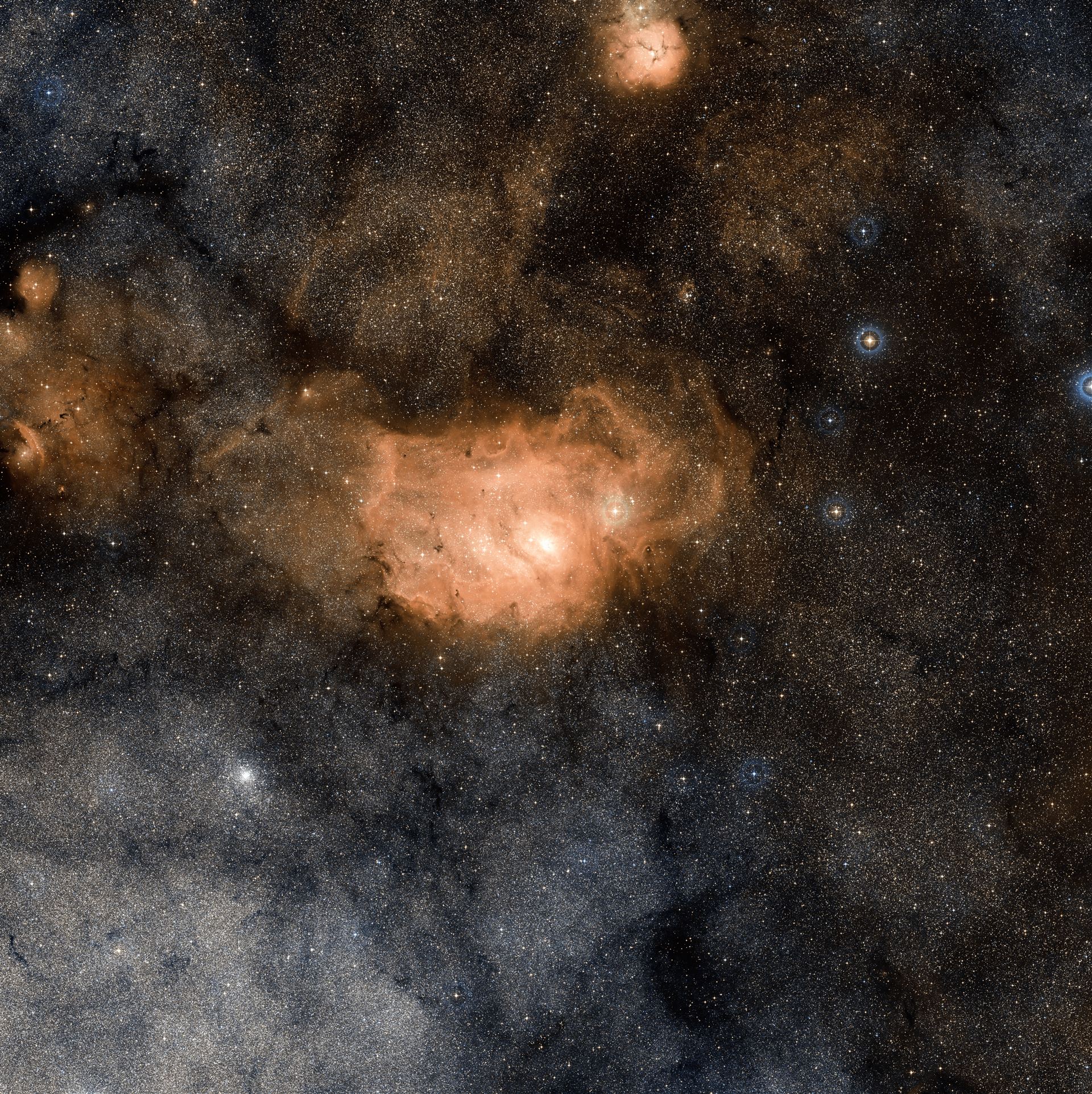 Wide-field view of the Lagoon Nebula (ground-based image)