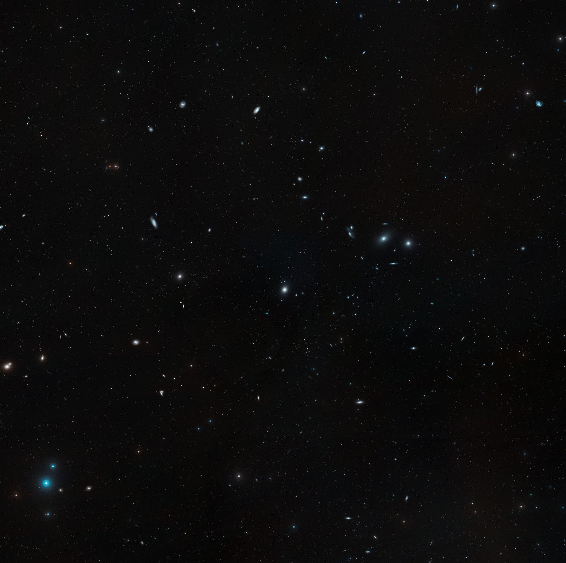 Wide-field view of the Virgo cluster of galaxies (ground-based image)