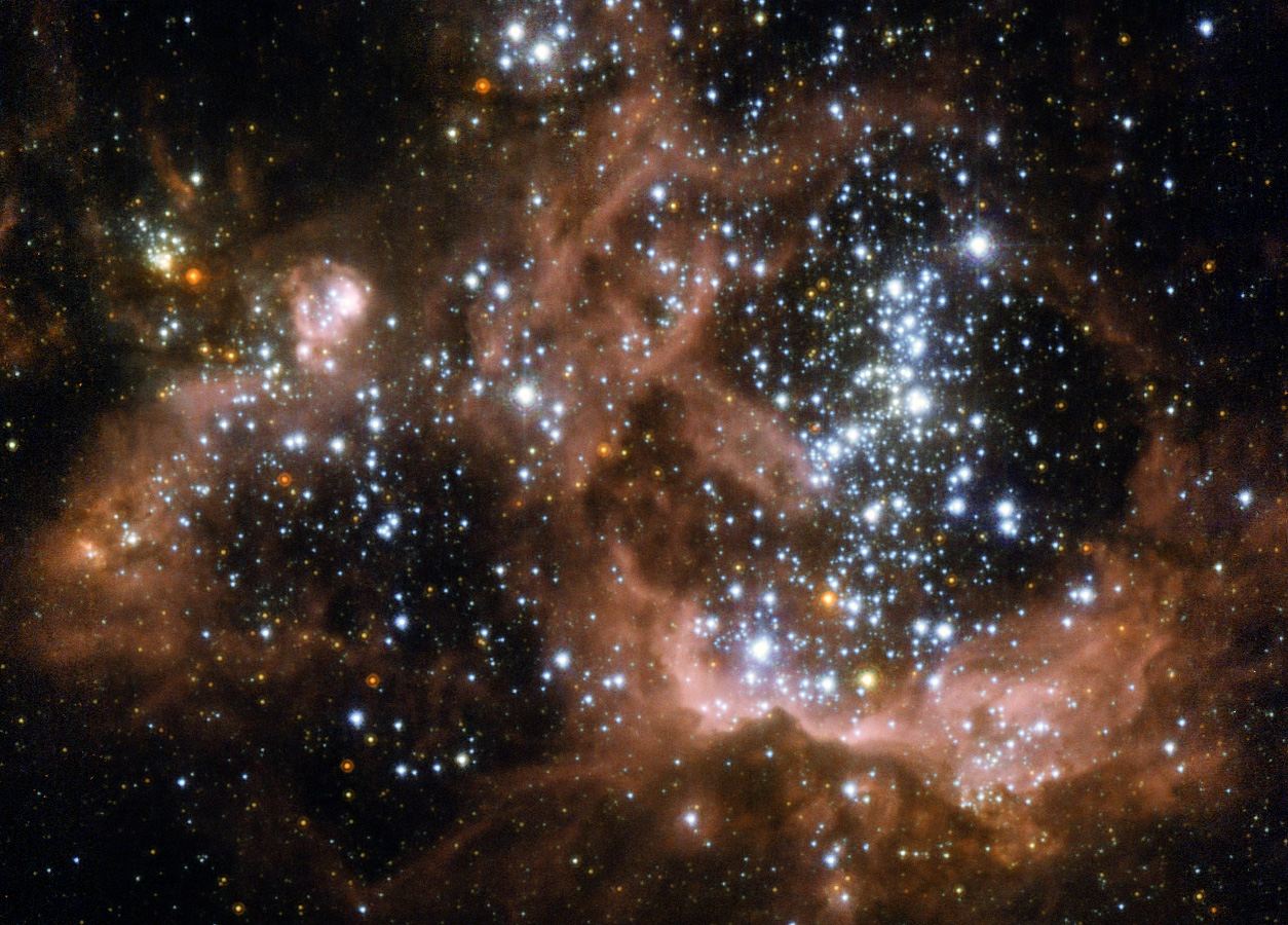 Young stars biting the cloud that feeds them