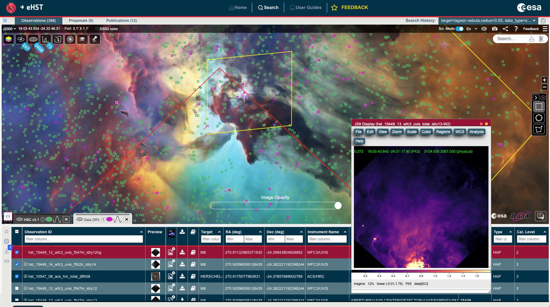 eHST User Interface