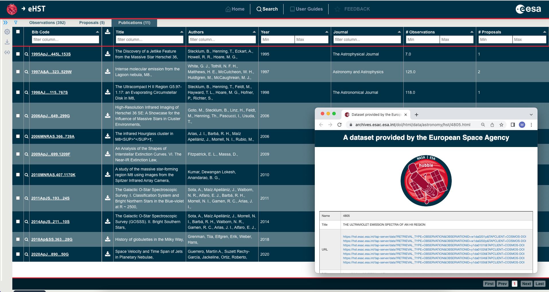 eHST User Interface
