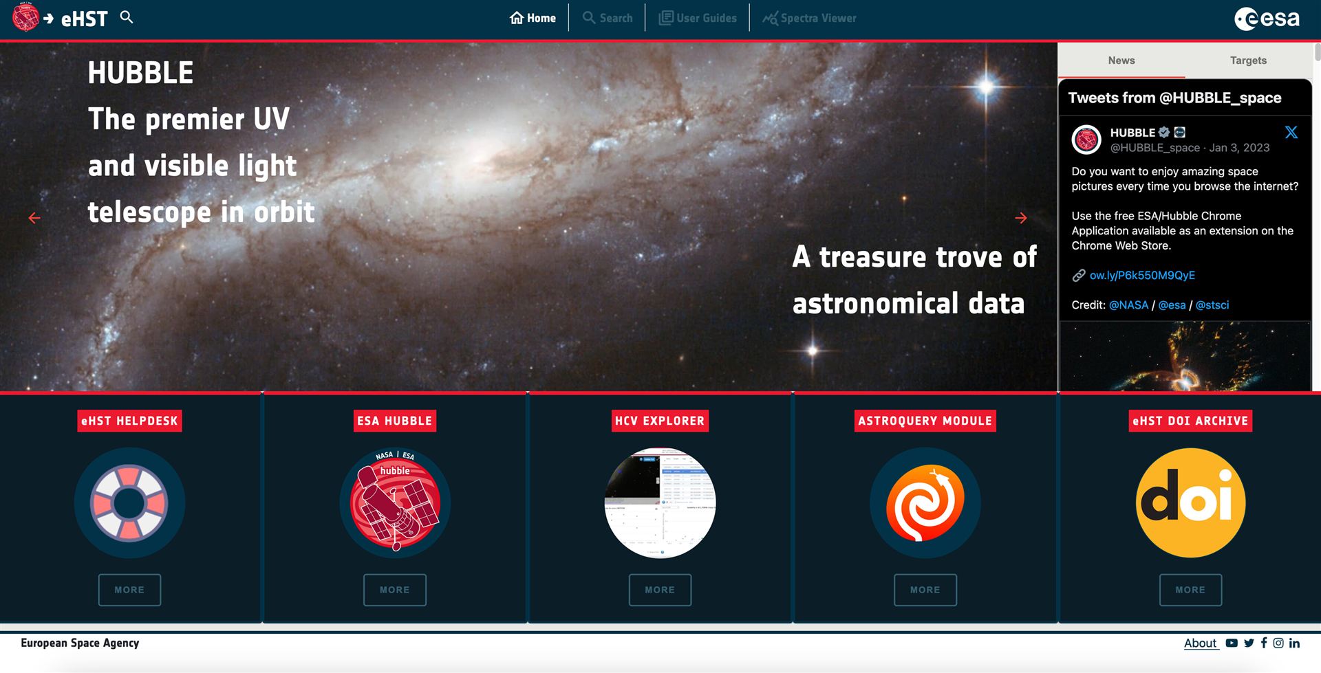 eHST user interface